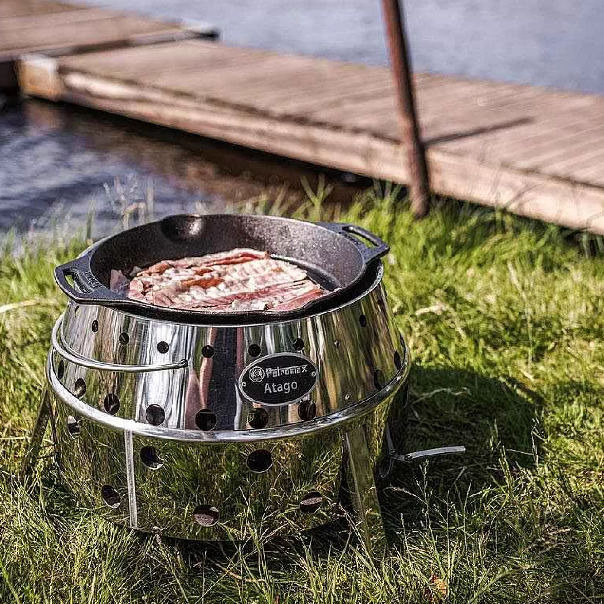 New Grill Fire Pan With Handle Cast Iron Pans